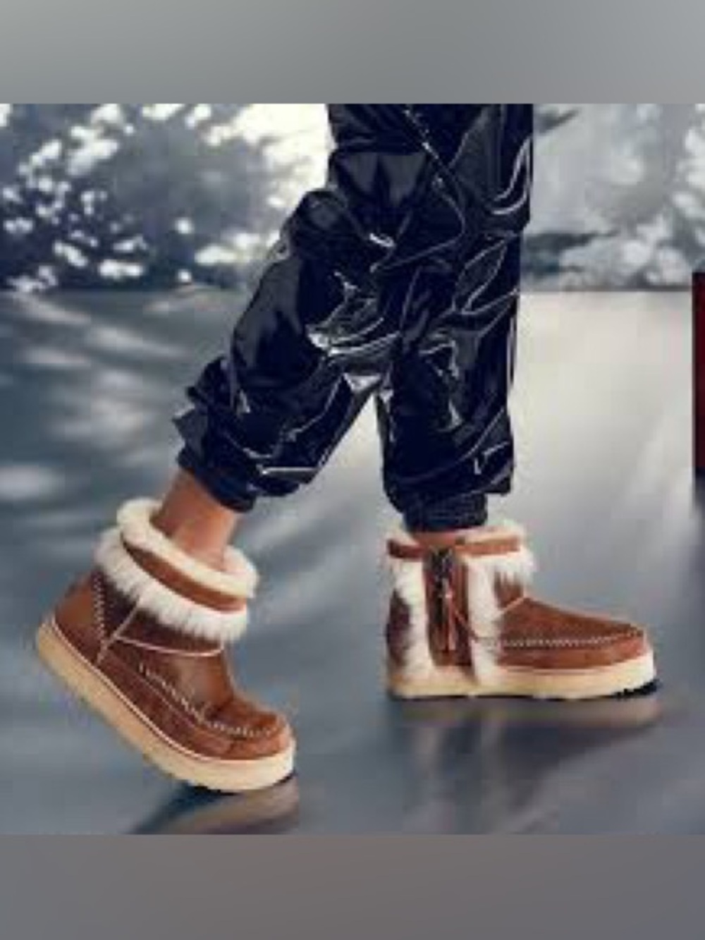 Ugg Fluff Punk Boot in Chestnut Sz 8